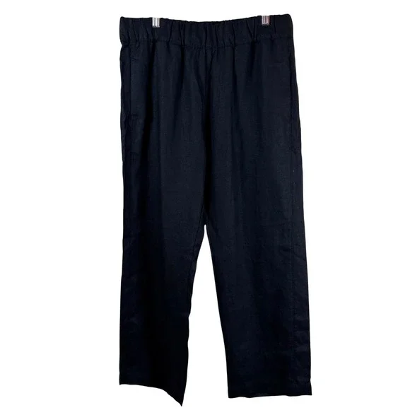American Giant Women's Easy Linen Pant Size Medium Meteorite Cropped Minimalist - Picture 2 of 9